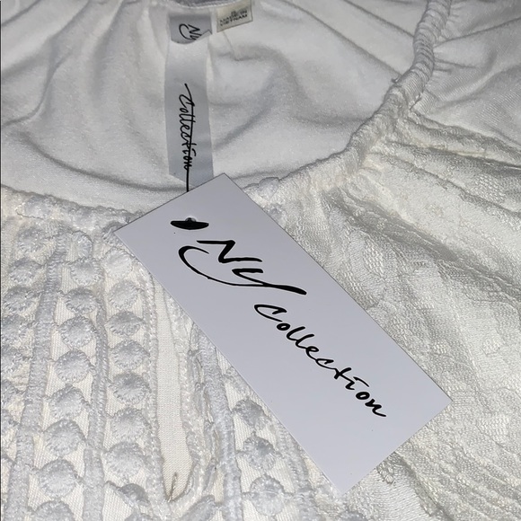 NY Collection White Lace-Front Shirt Size … - Picture 4 of 6